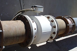 Flow Meter on Industrial Piping