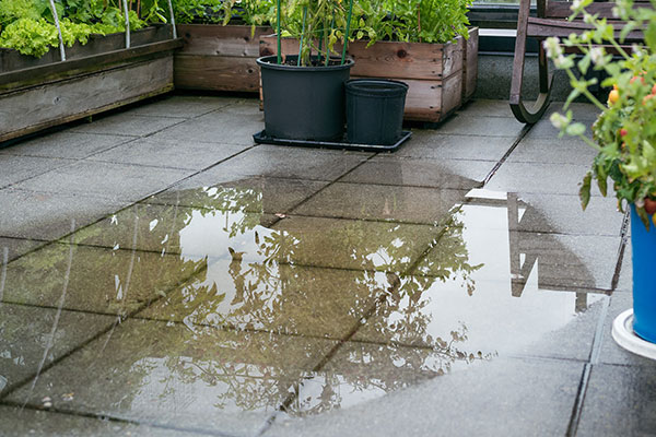 outdoor drain clogged