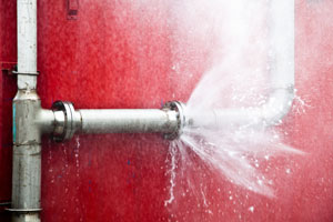Bursting water pipe